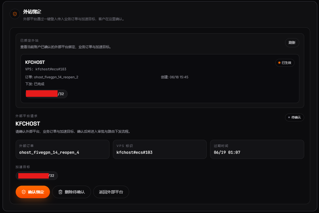 图 4：外站绑定